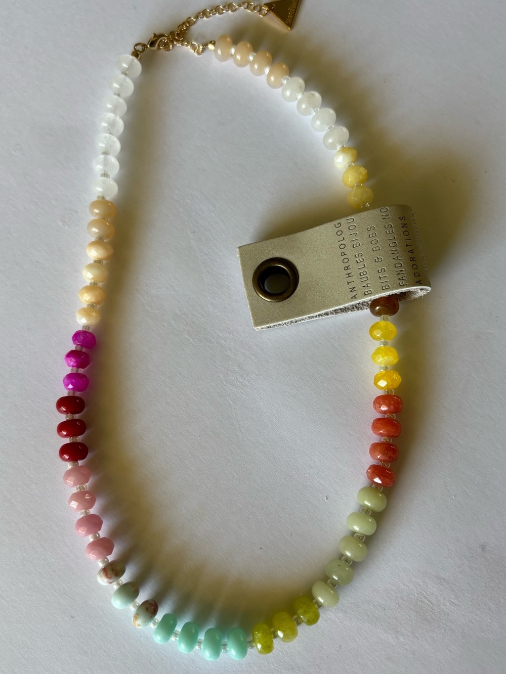 Anthropologie Rainbow Stone Necklace in Sunshower New with Tags